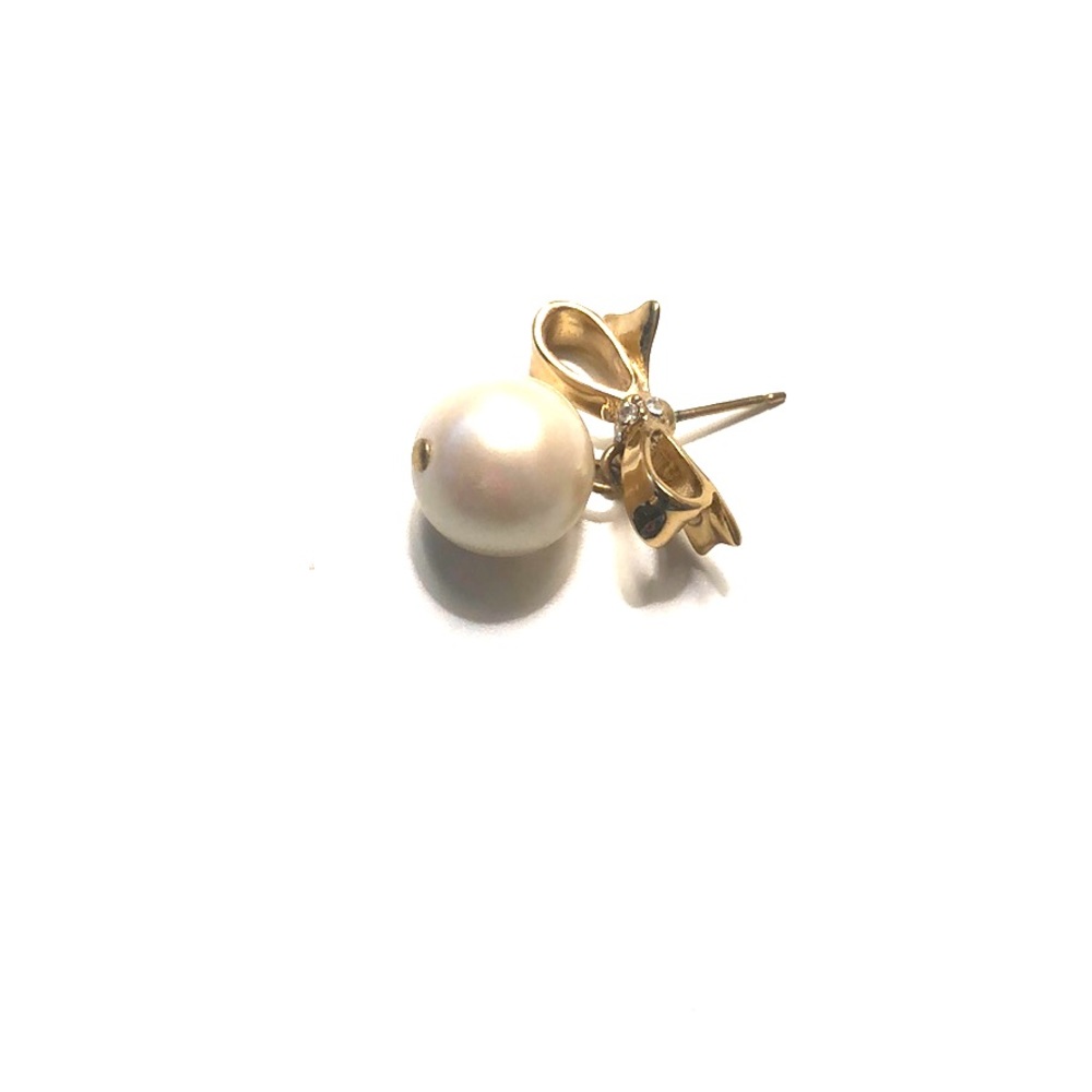 Kate Spade pearl bow earrings gold